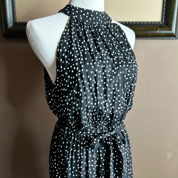 NWT Black Polkadot Sleeveless Tiered Maxi Dress Size XL - Picture 6 of 8